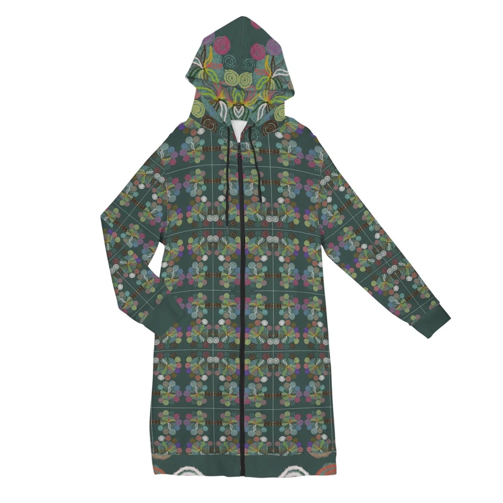 Magic Trees Women's Long Hooded Jacket - Lana Art Sweden
