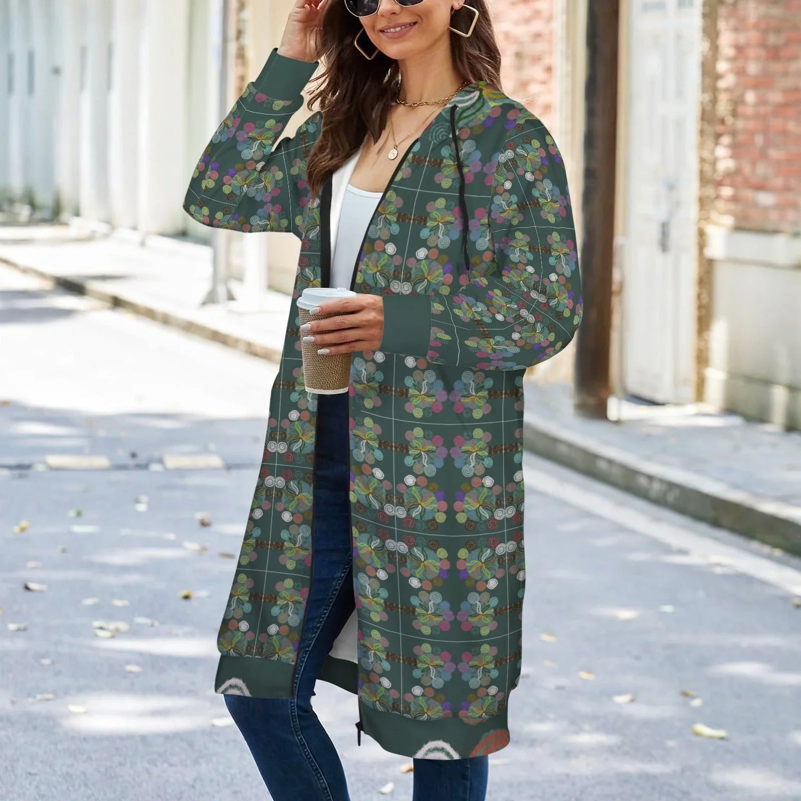 Magic Trees Women's Long Hooded Jacket - Lana Art Sweden