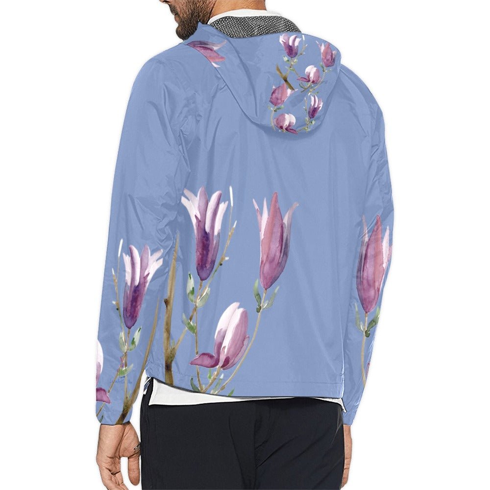 Magnolia Airy Blue Unisex Windbreaker - Lana Art Sweden