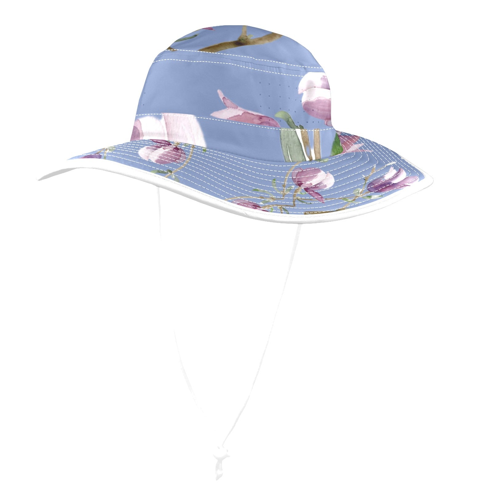 Magnolia Airy Blue Wide Brim Bucket Hat - Lana Art Sweden
