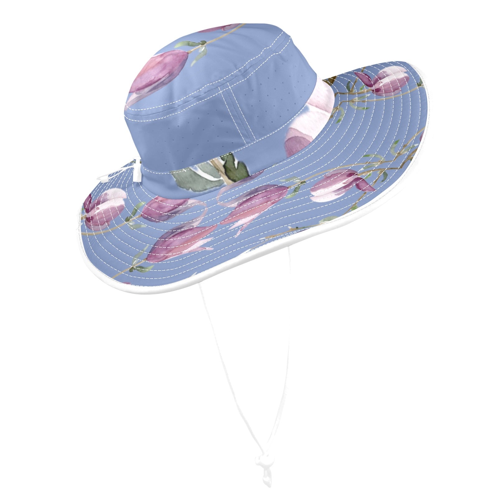 Magnolia Airy Blue Wide Brim Bucket Hat - Lana Art Sweden