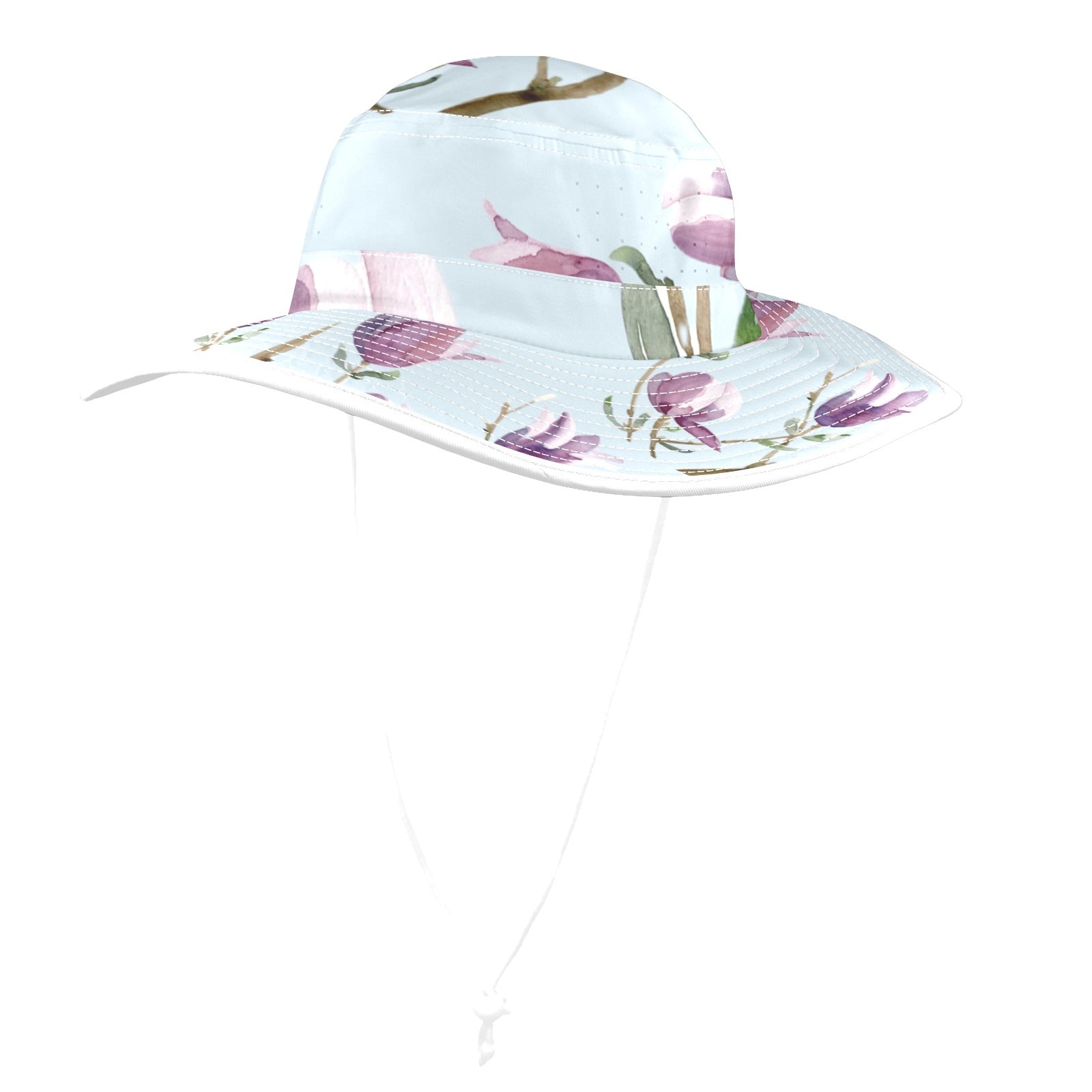 Magnolia Blue Wide Brim Bucket Hat - Lana Art Sweden