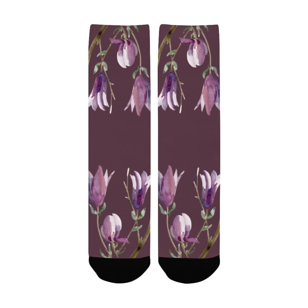 Magnolia Cherry Lacquer Women's Custom Socks - Lana Art Sweden
