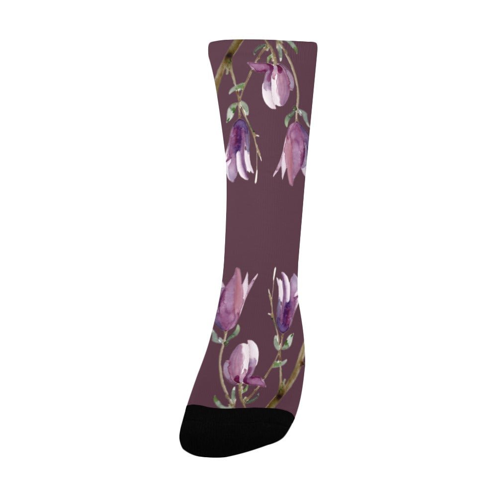 Magnolia Cherry Lacquer Women's Custom Socks - Lana Art Sweden