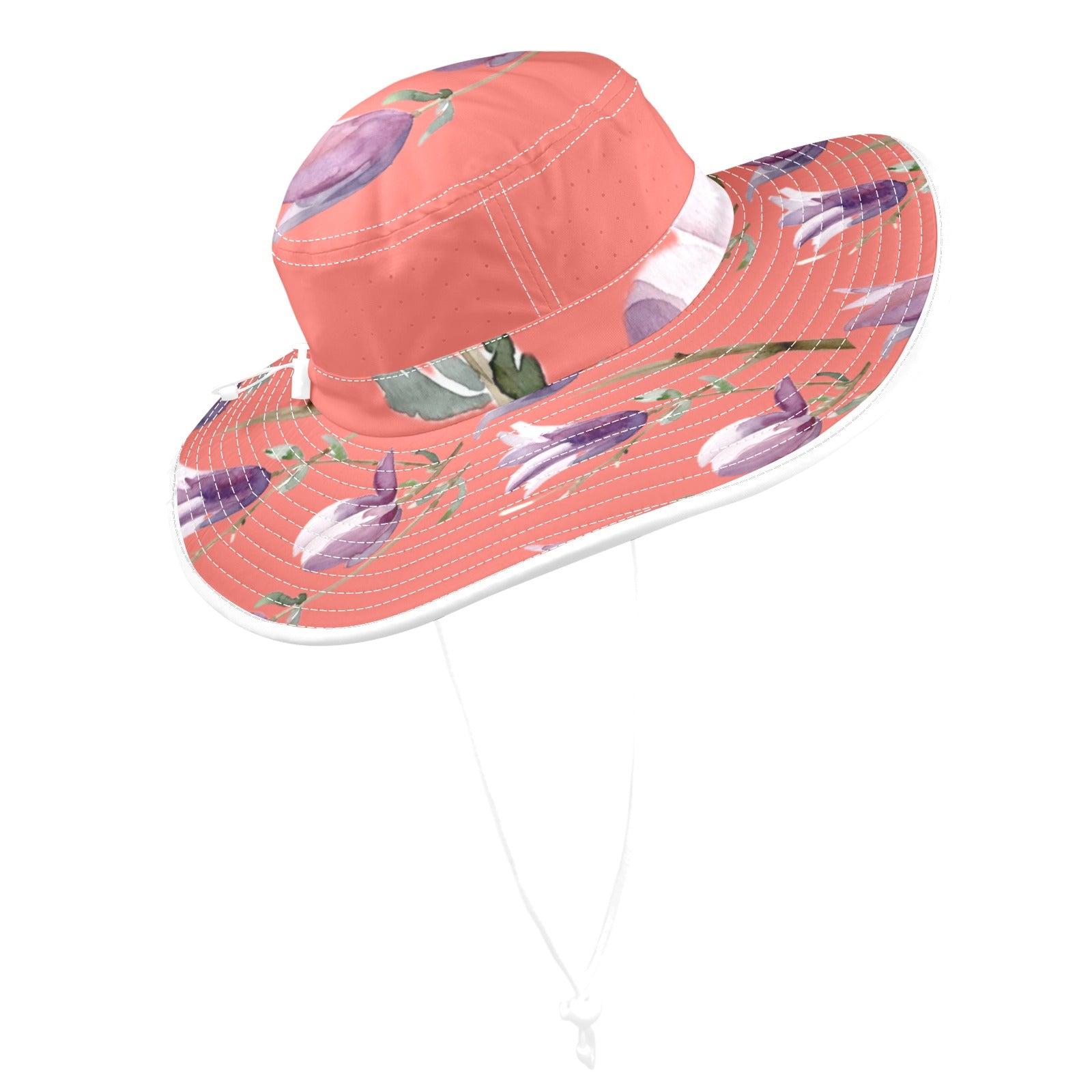 Magnolia Coral Wide Brim Bucket Hat - Lana Art Sweden