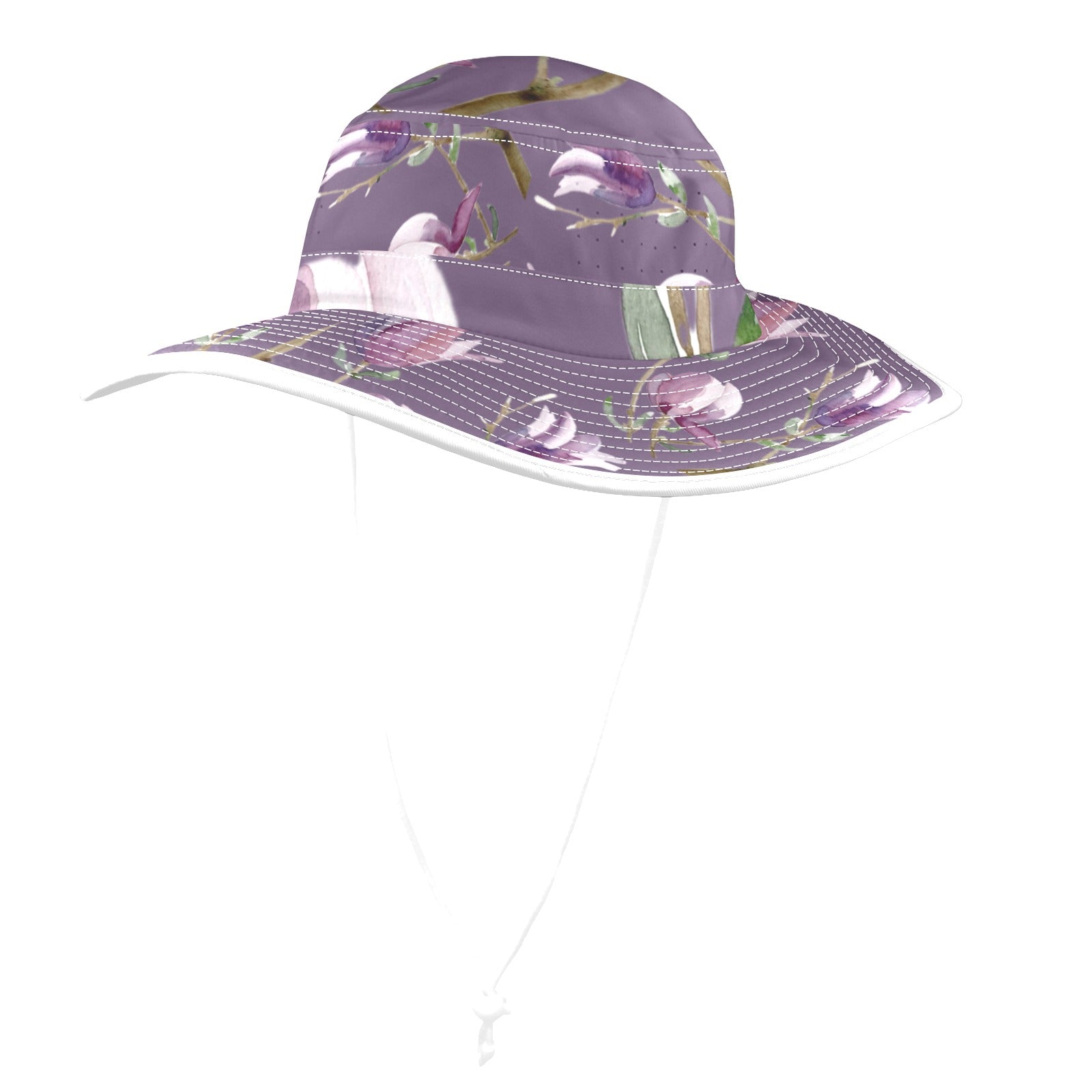 Magnolia Dark Lilac Wide Brim Bucket Hat - Lana Art Sweden