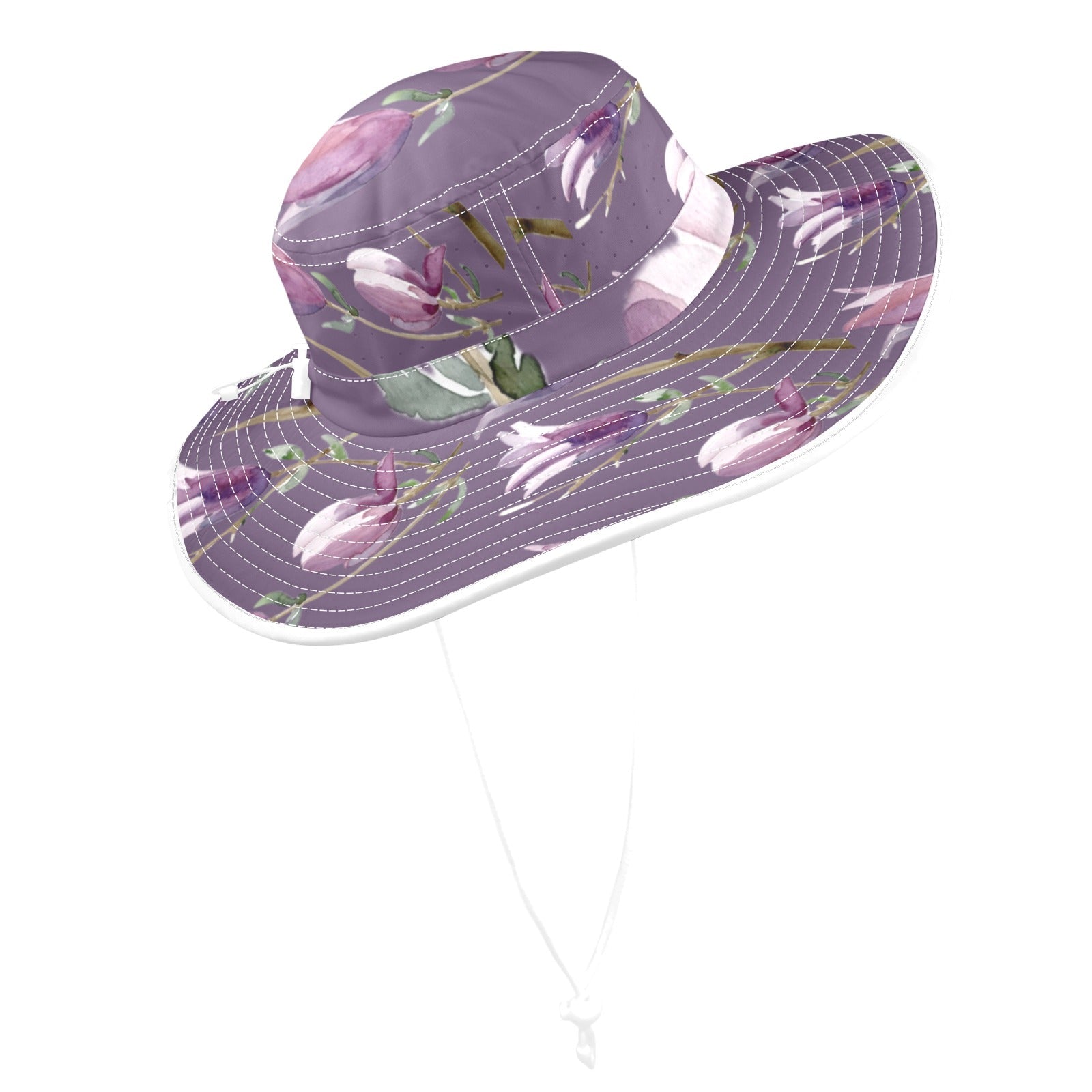 Magnolia Dark Lilac Wide Brim Bucket Hat - Lana Art Sweden