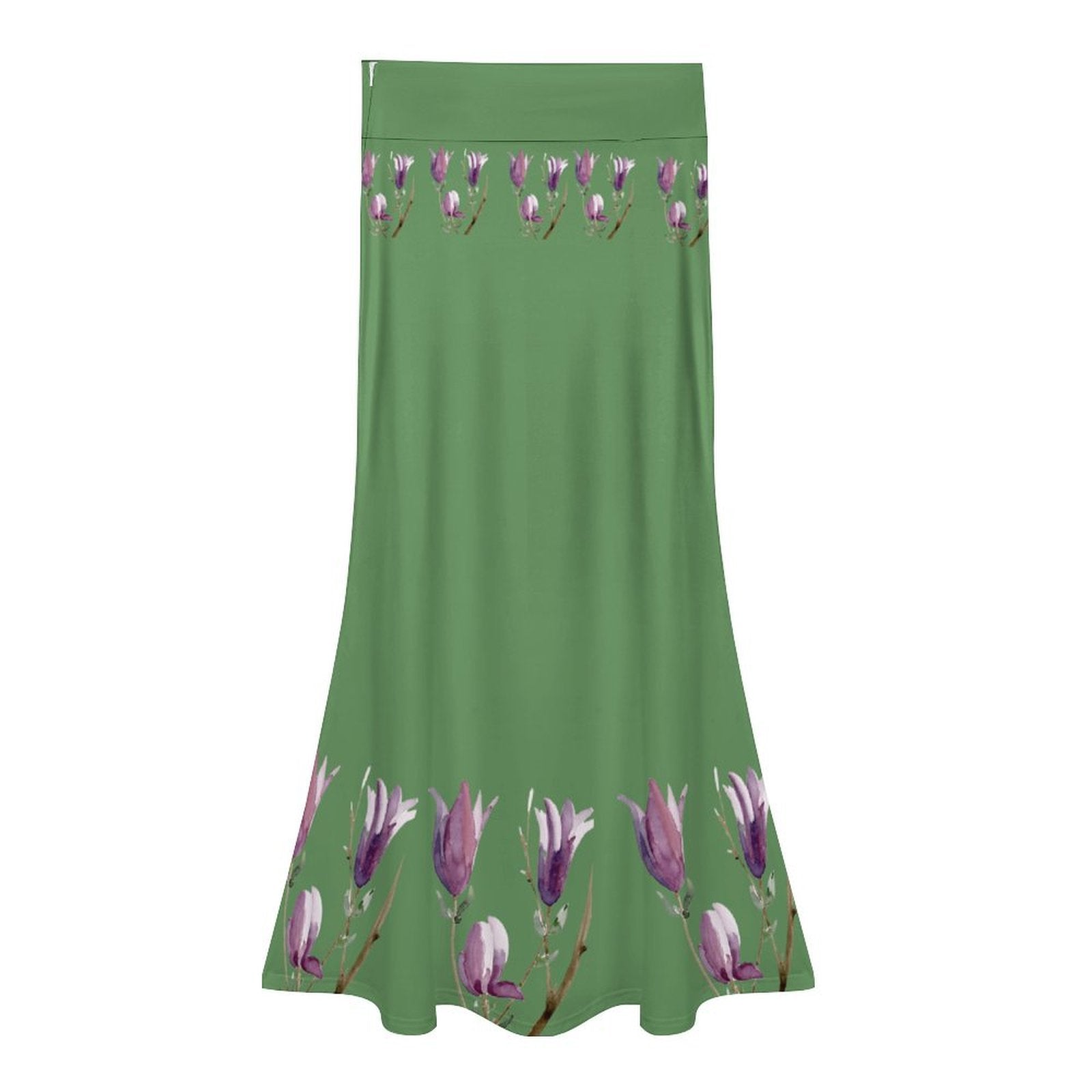 Magnolia Green High waisted long skirt - Lana Art Sweden