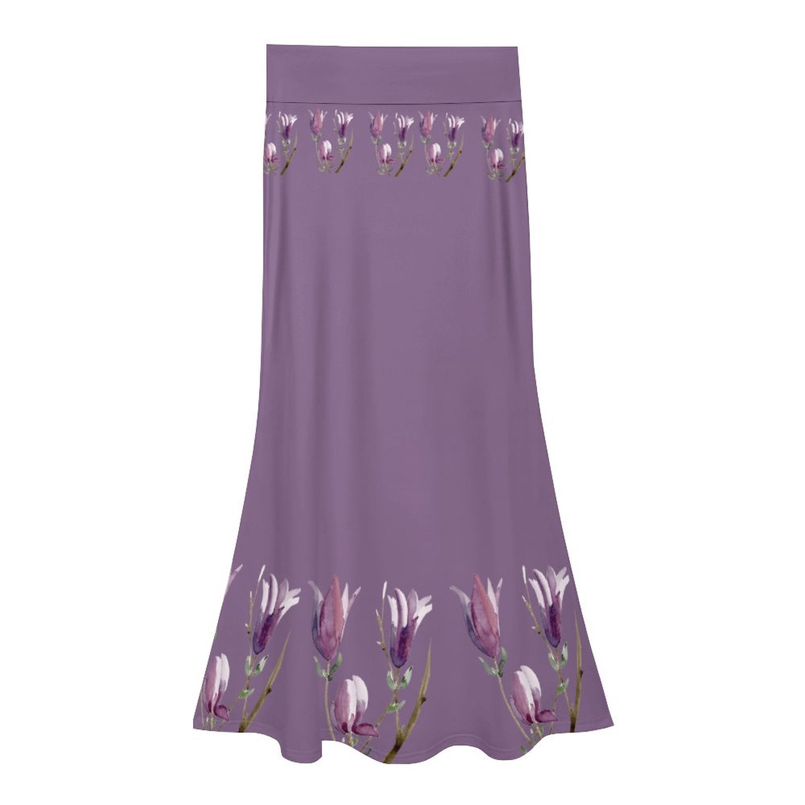 Magnolia Lilac High waisted long skirt - Lana Art Sweden
