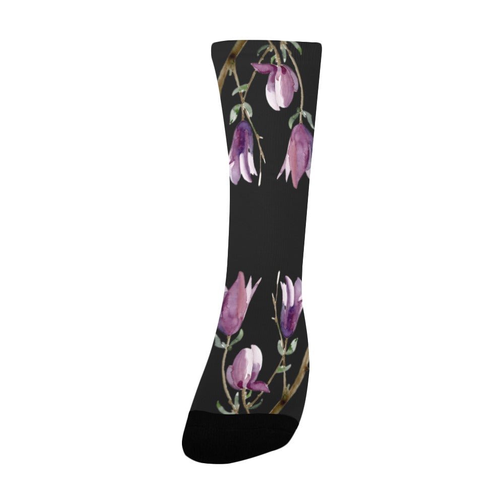 Magnolia Noir Women's Custom Socks - Lana Art Sweden