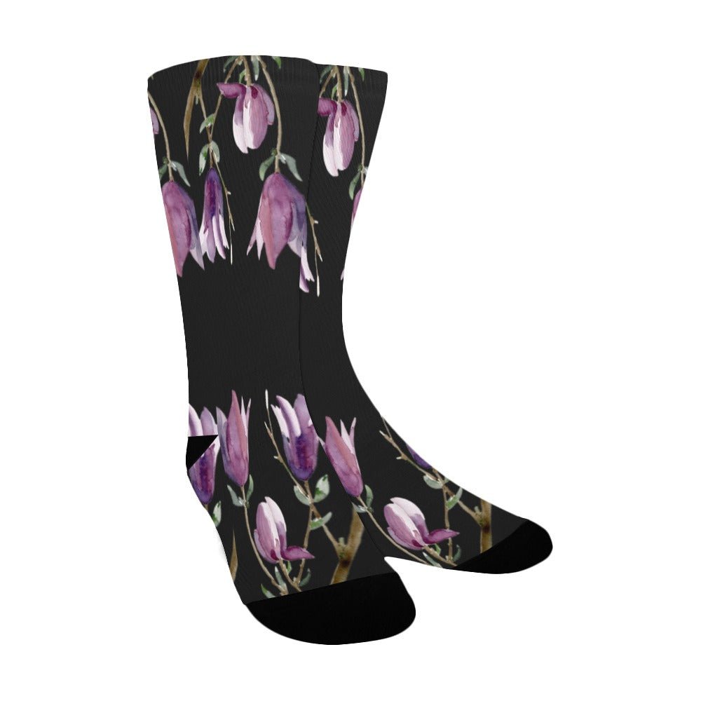 Magnolia Noir Women's Custom Socks - Lana Art Sweden