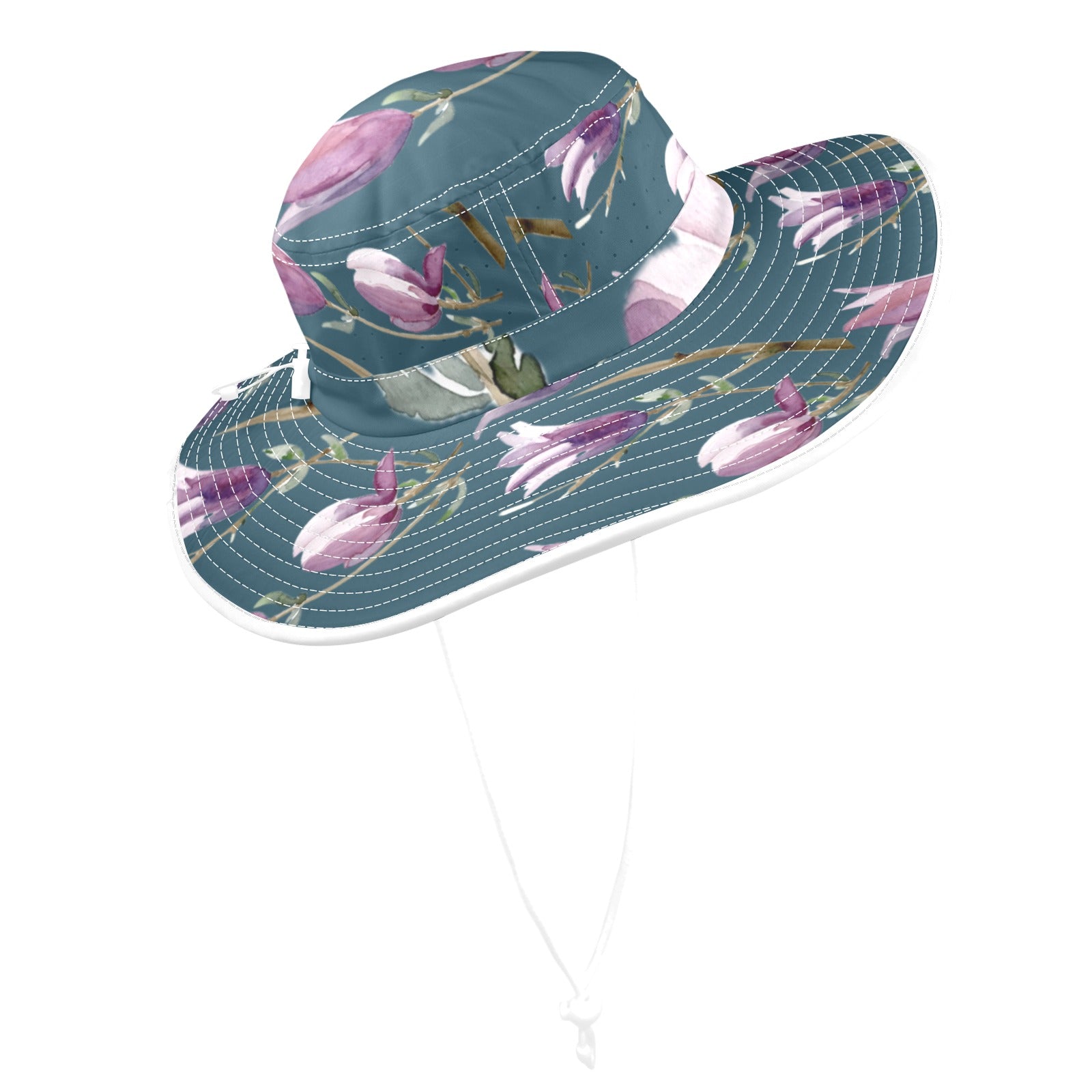 Magnolia Ocean Wide Brim Bucket Hat - Lana Art Sweden