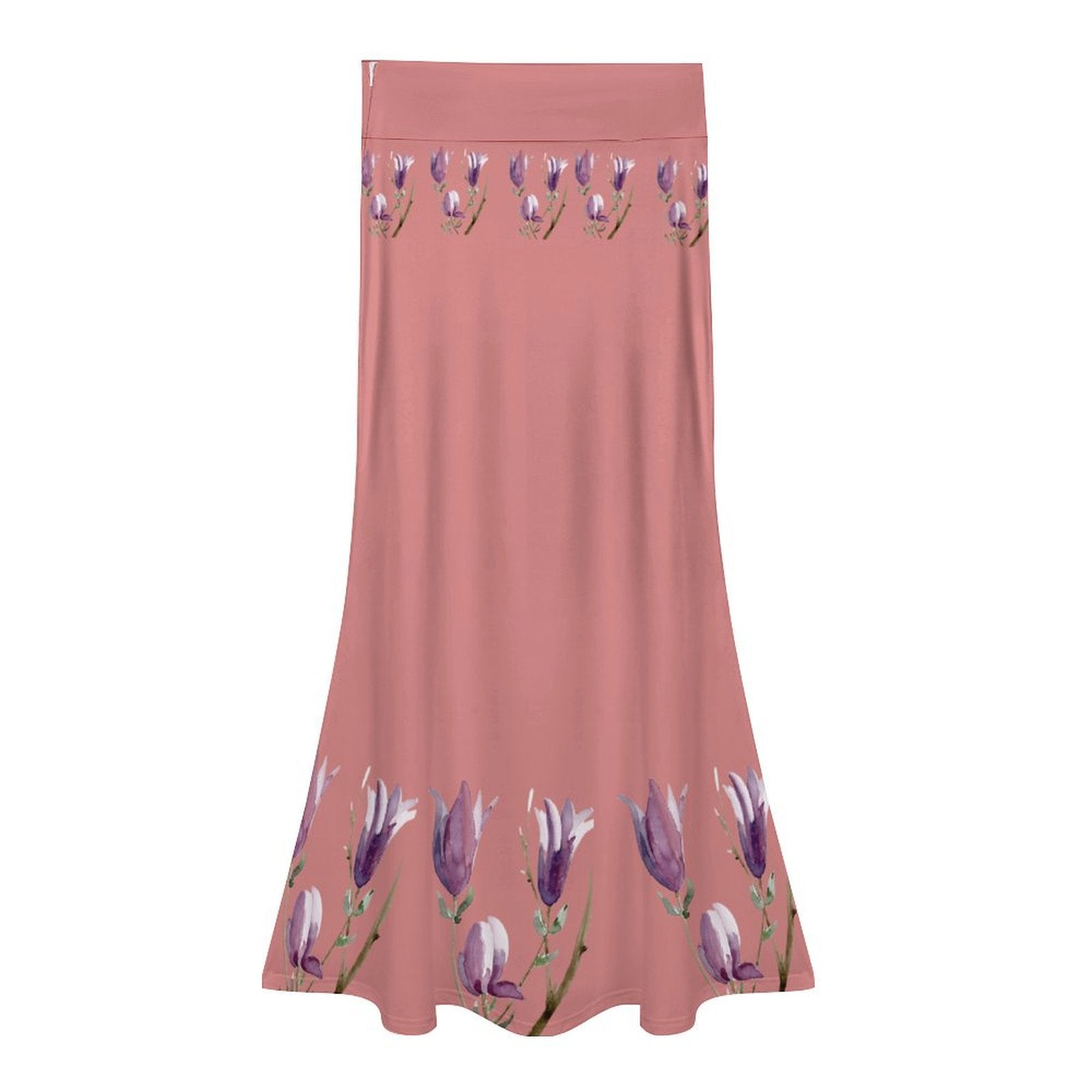 Magnolia Old Rose High waisted long skirt - Lana Art Sweden