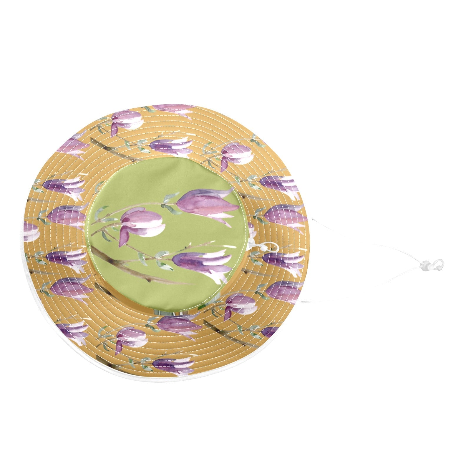 Magnolia Olive Ochre Wide Brim Bucket Hat - Lana Art Sweden