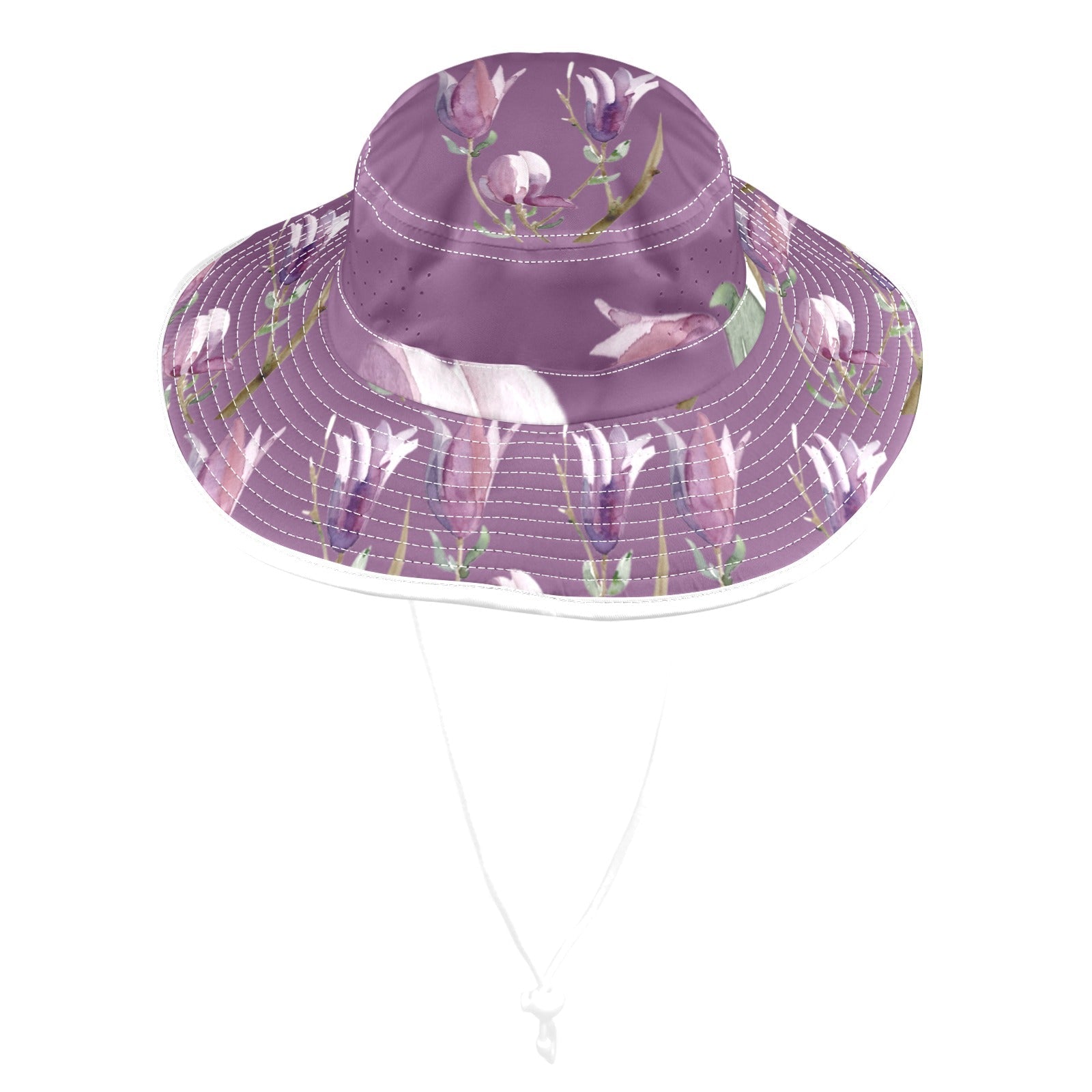 Magnolia Passion Flower Wide Brim Bucket Hat - Lana Art Sweden