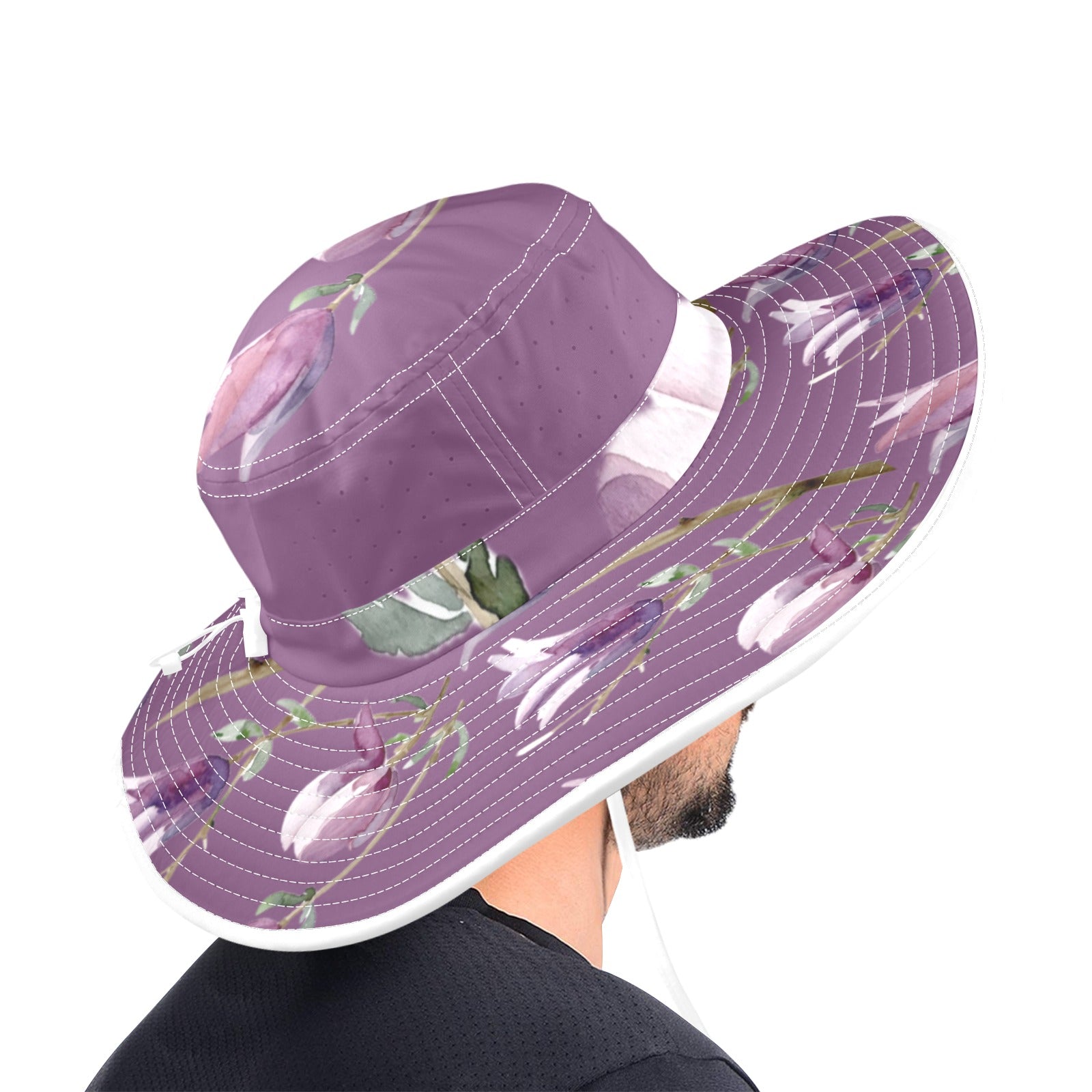 Magnolia Passion Flower Wide Brim Bucket Hat - Lana Art Sweden