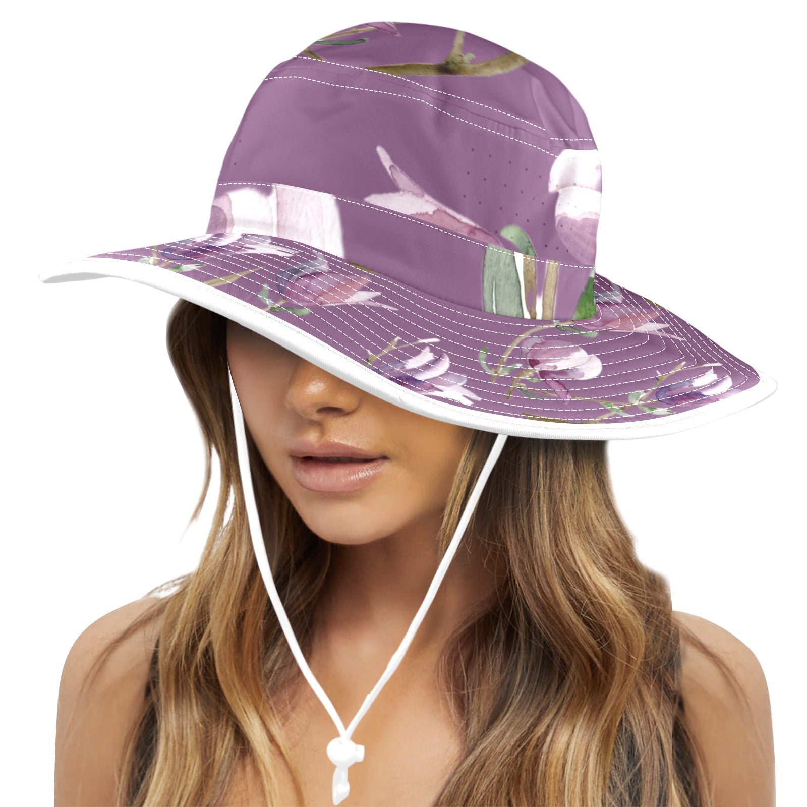 Magnolia Passion Flower Wide Brim Bucket Hat - Lana Art Sweden
