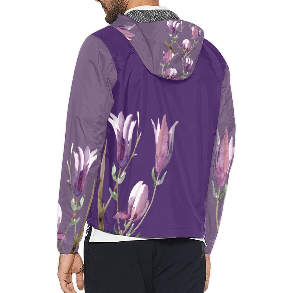 Magnolia Plum Purple Unisex Windbreaker - Lana Art Sweden