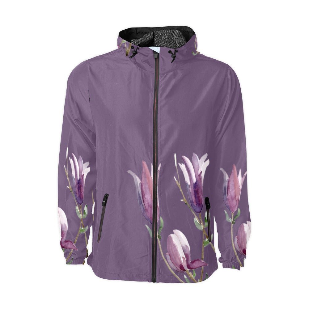 Magnolia Plum Purple Unisex Windbreaker - Lana Art Sweden