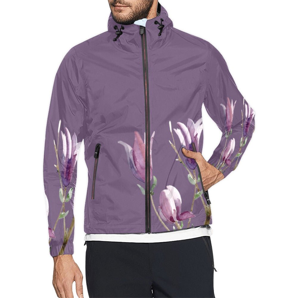Magnolia Plum Purple Unisex Windbreaker - Lana Art Sweden