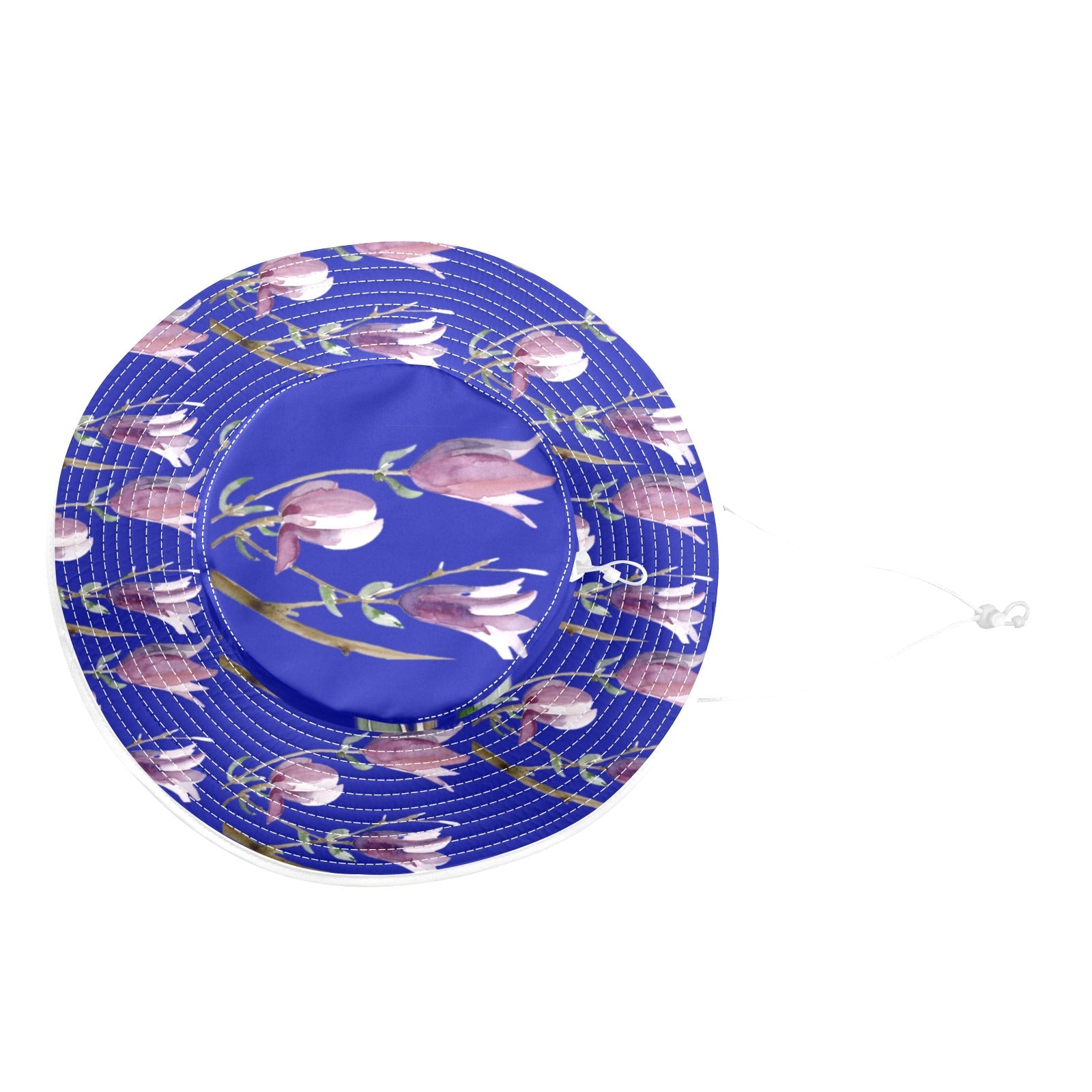 Magnolia Royal Blue Wide Brim Bucket Hat - Lana Art Sweden