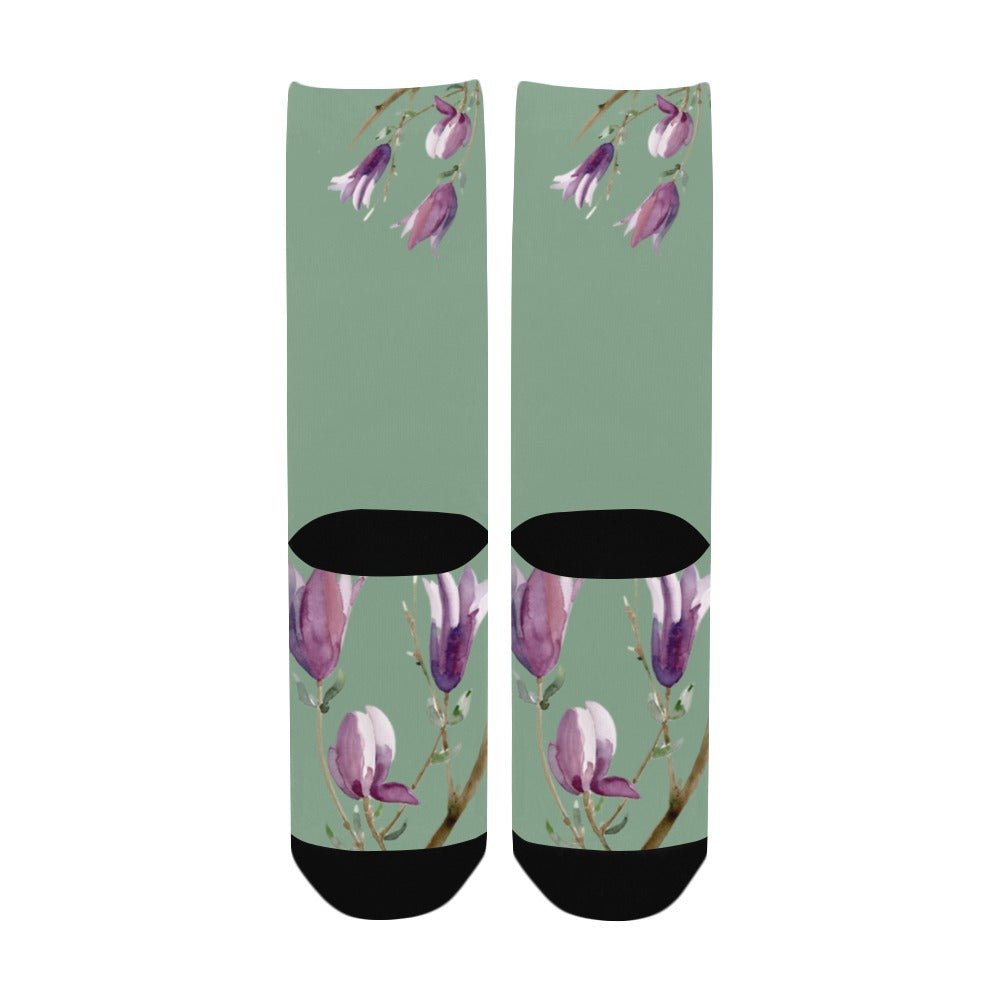 Magnolia Sage Lime Women's Custom Socks - Lana Art Sweden