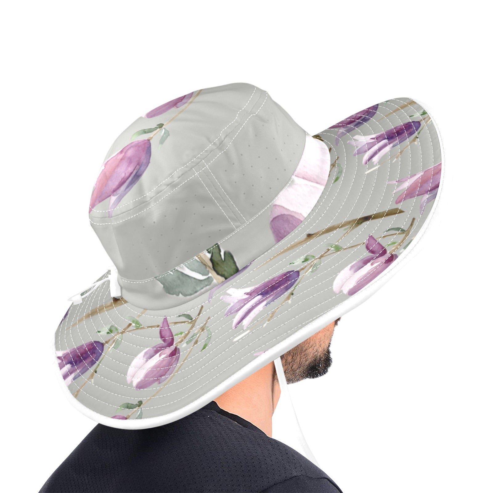 Magnolia Sea Salt Wide Brim Bucket Hat - Lana Art Sweden