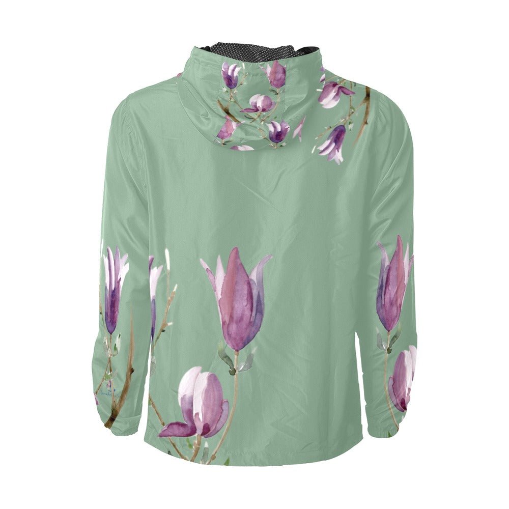 Magnolia Spanish Green Unisex Windbreaker - Lana Art Sweden