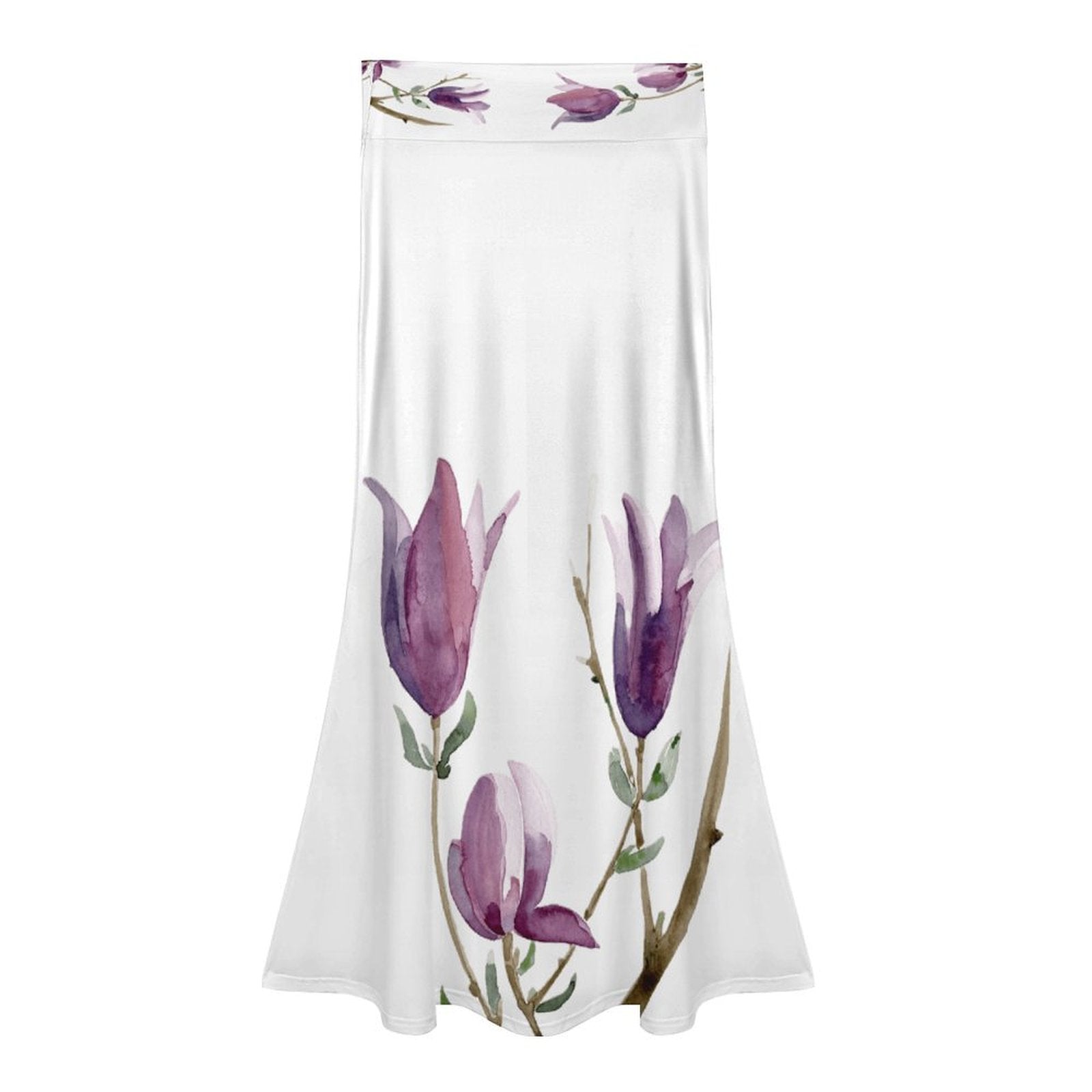 Magnolia White High waisted long skirt - Lana Art Sweden