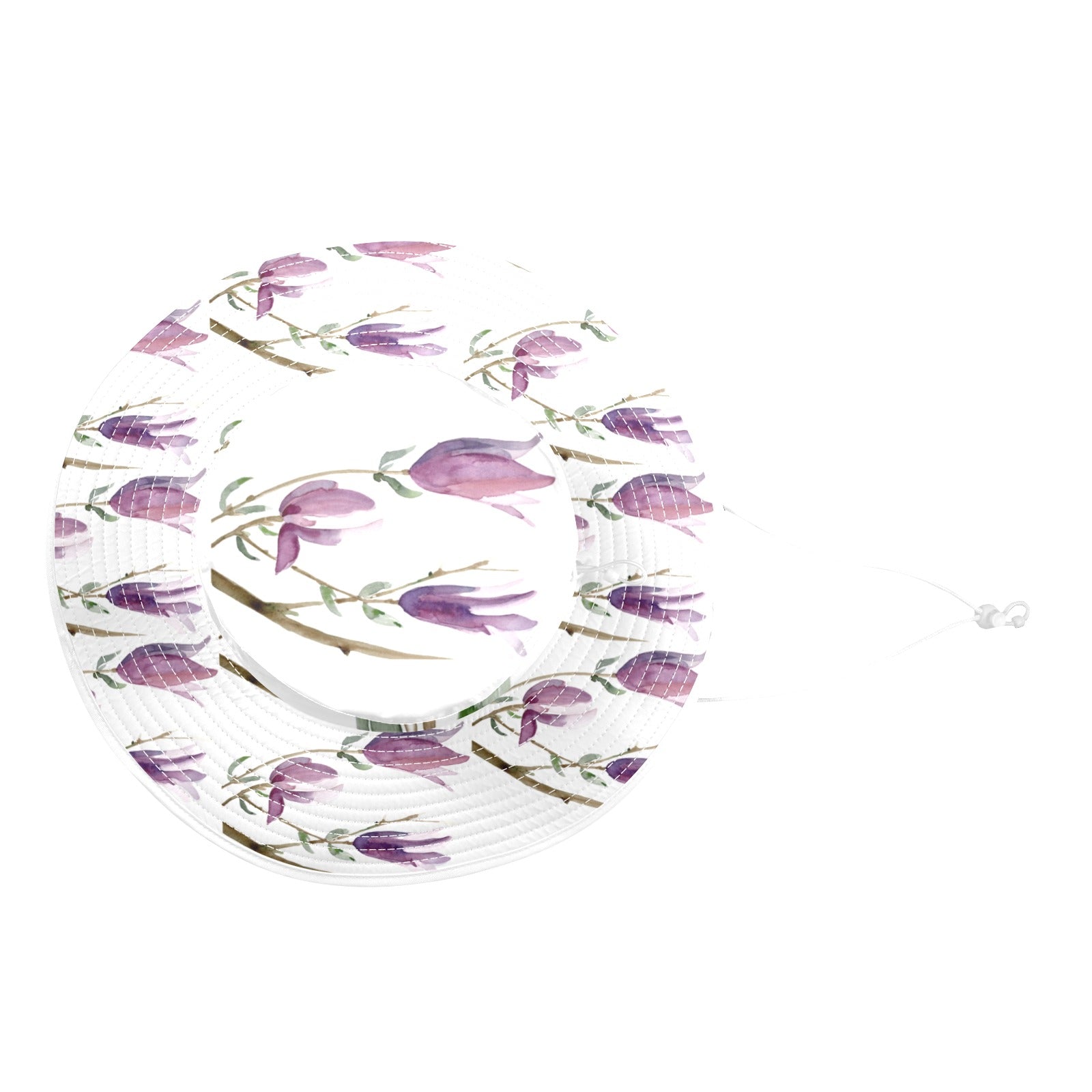 Magnolia White Wide Brim Bucket Hat - Lana Art Sweden