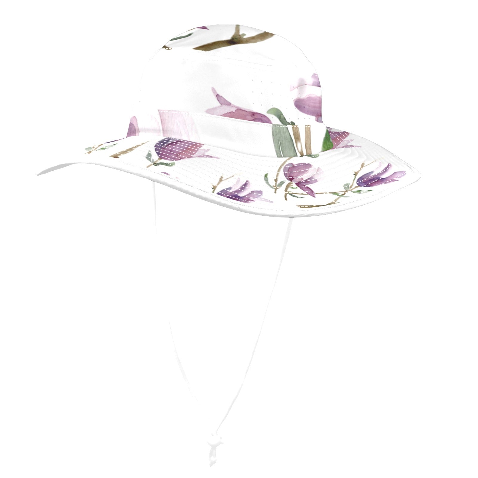 Magnolia White Wide Brim Bucket Hat - Lana Art Sweden
