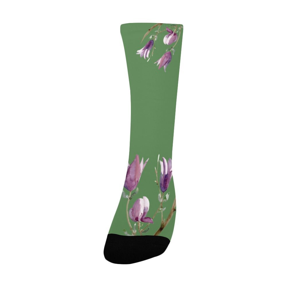 Magnolia Wild Wasabi 2 Women's Custom Socks - Lana Art Sweden