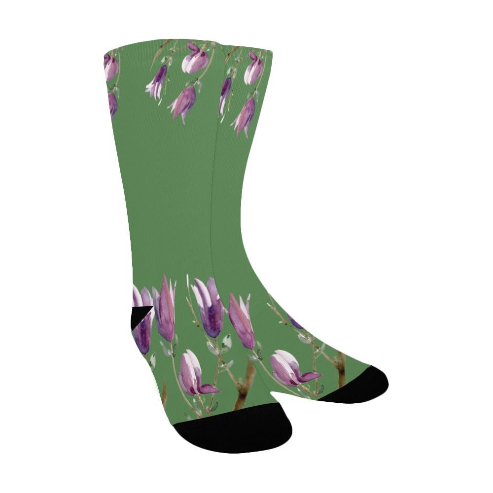 Magnolia Wild Wasabi 2 Women's Custom Socks - Lana Art Sweden