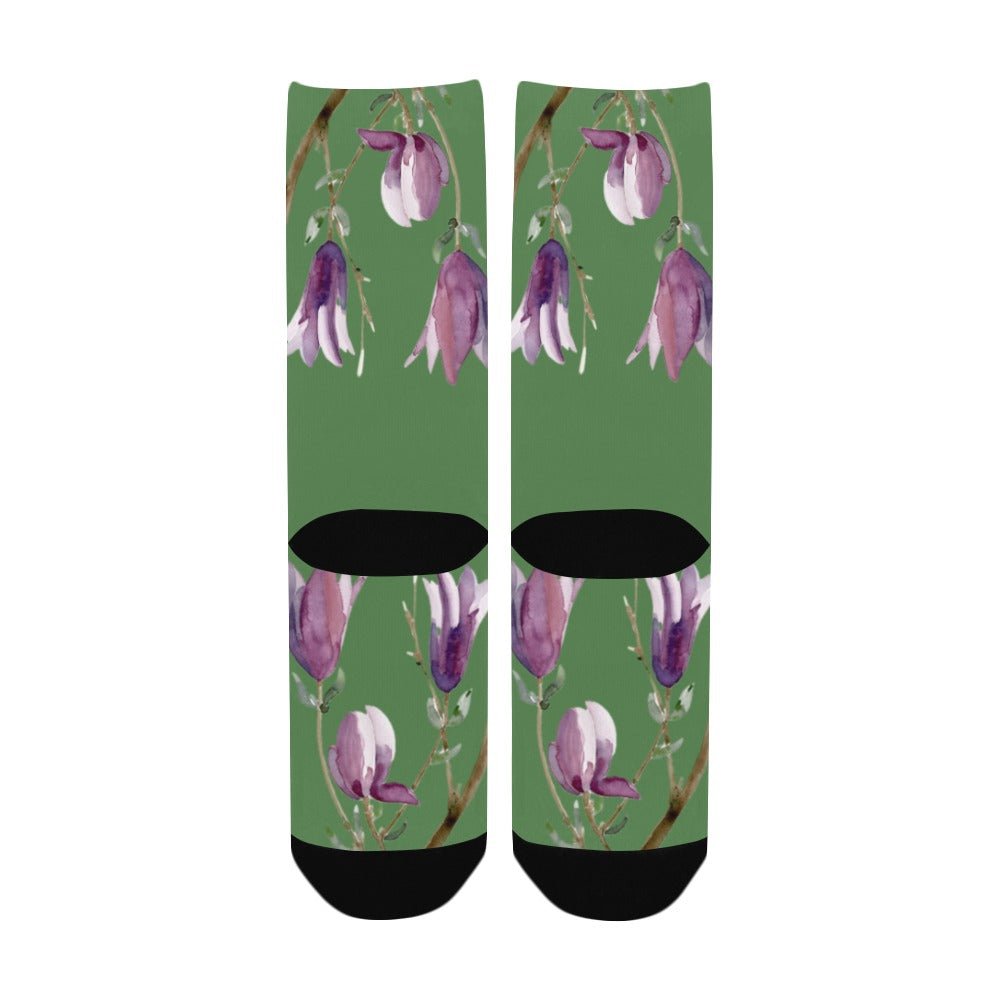 Magnolia Wild Wasabi Women's Custom Socks - Lana Art Sweden