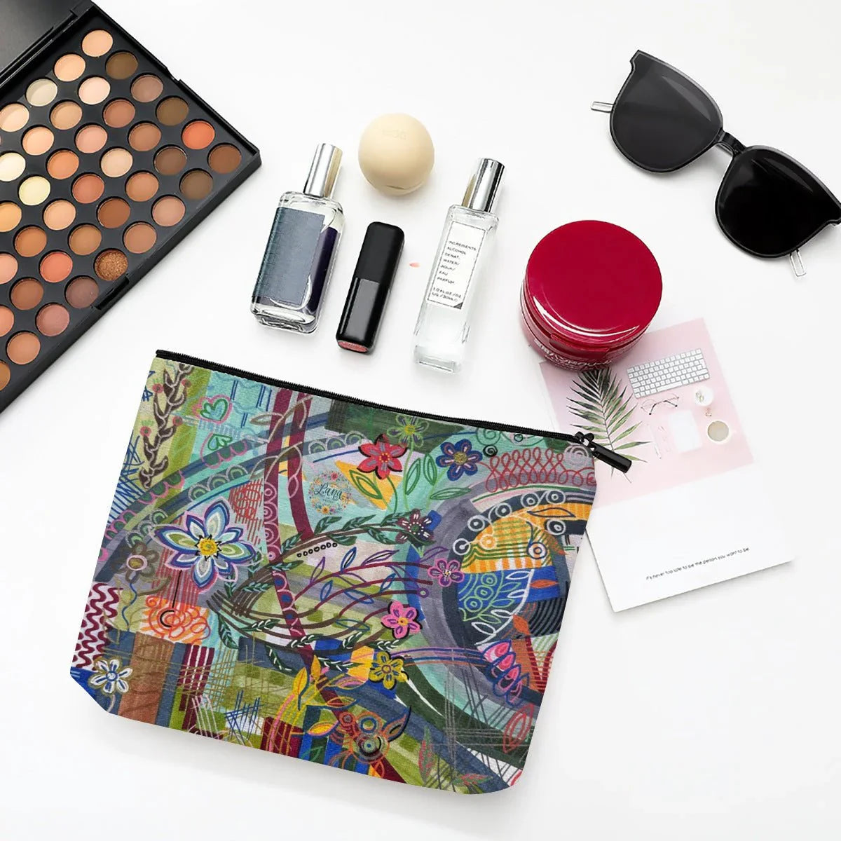 Makeup Bag Colorful Currents - Lana Art Sweden