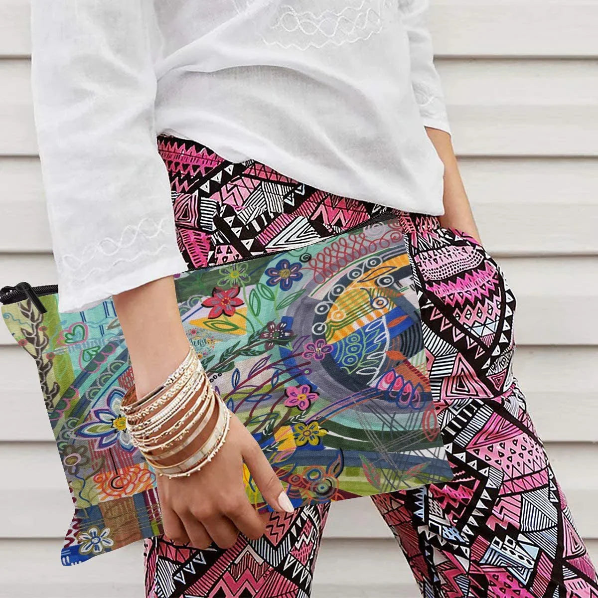 Makeup Bag Colorful Currents - Lana Art Sweden