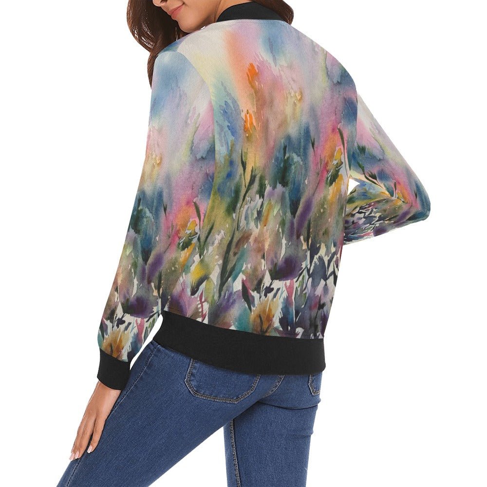 Morning Dew All Over Print Bomber Jacket for Women - Lana Art Sweden