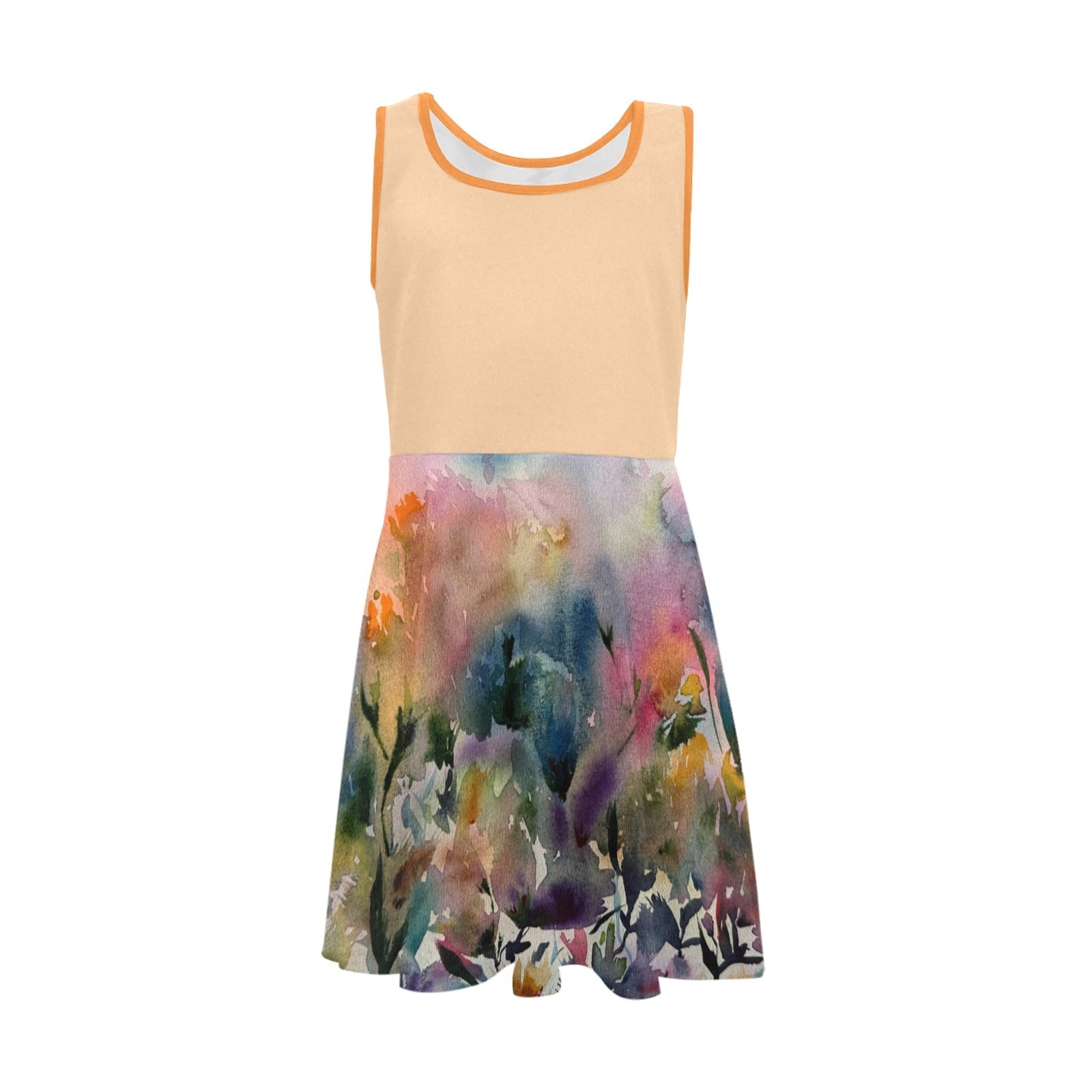 Morning Dew Orange Blossom Girls' Sleeveless Sundress - Lana Art Sweden
