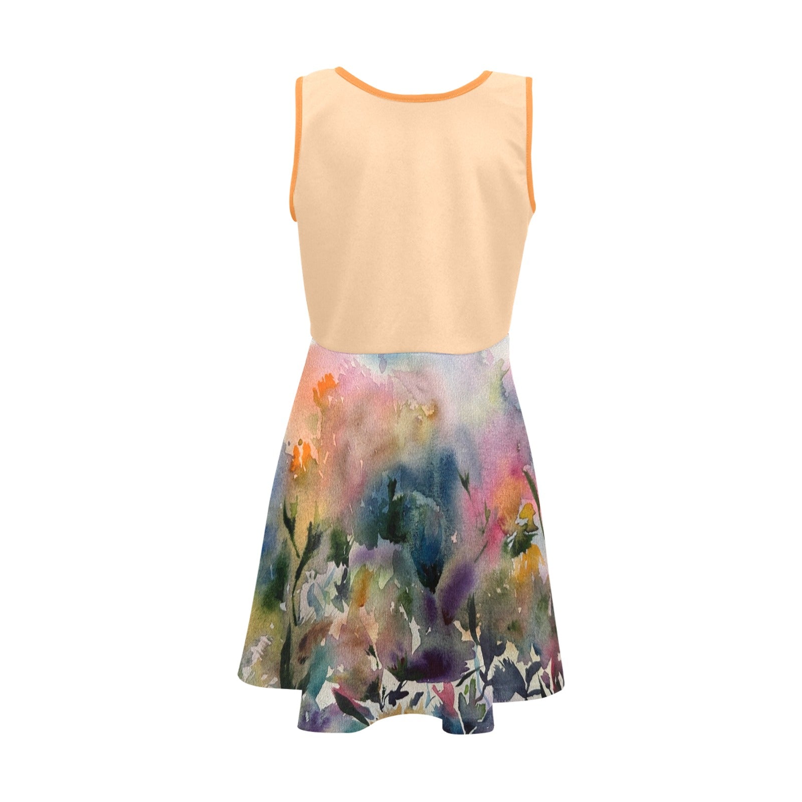 Morning Dew Orange Blossom Girls' Sleeveless Sundress - Lana Art Sweden