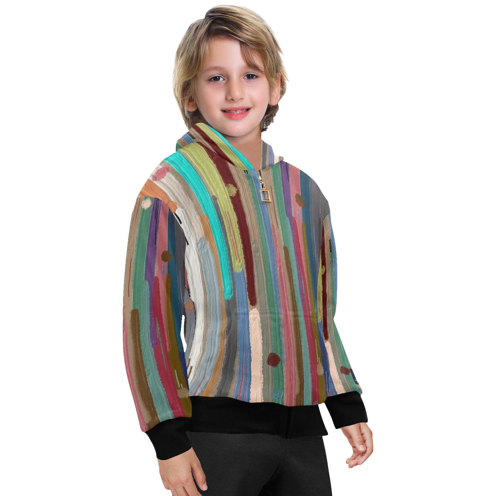 My Stripes My Way Big Boys' Zip Up Hoodie (H58) - Lana Art Sweden