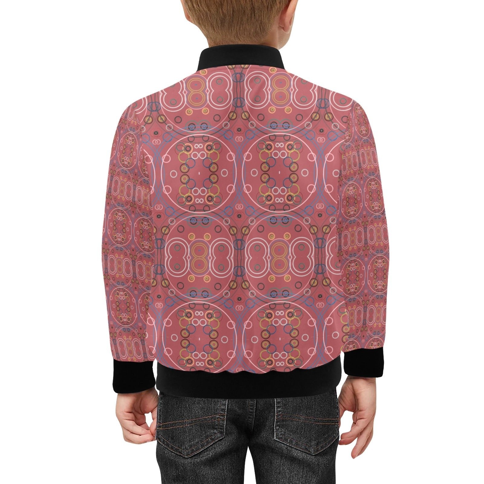 Old Rose Circus Kids' Bomber Jacket with Pockets (Model H40) - Lana Art Sweden