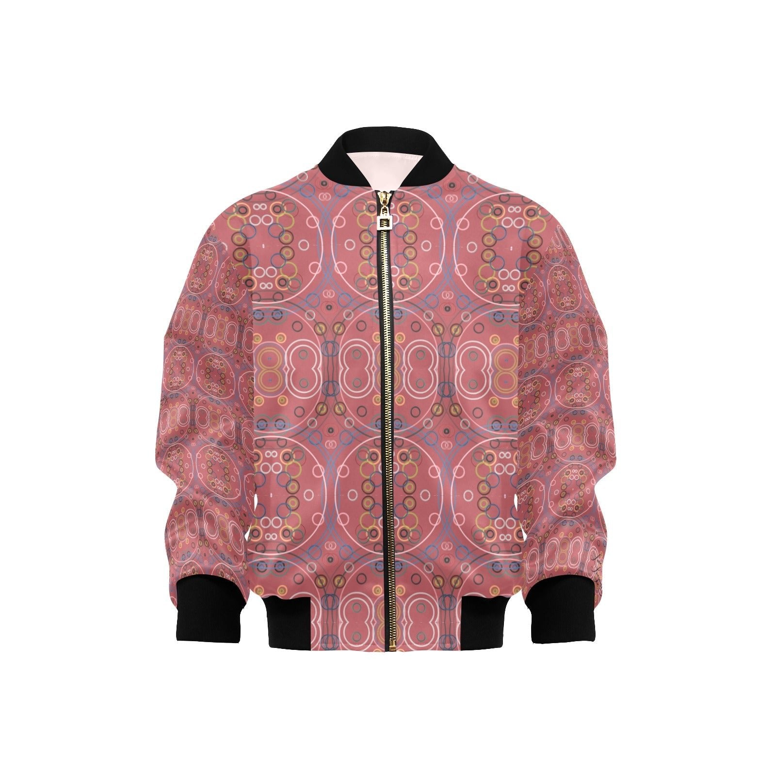 Old Rose Circus Kids' Bomber Jacket with Pockets (Model H40) - Lana Art Sweden