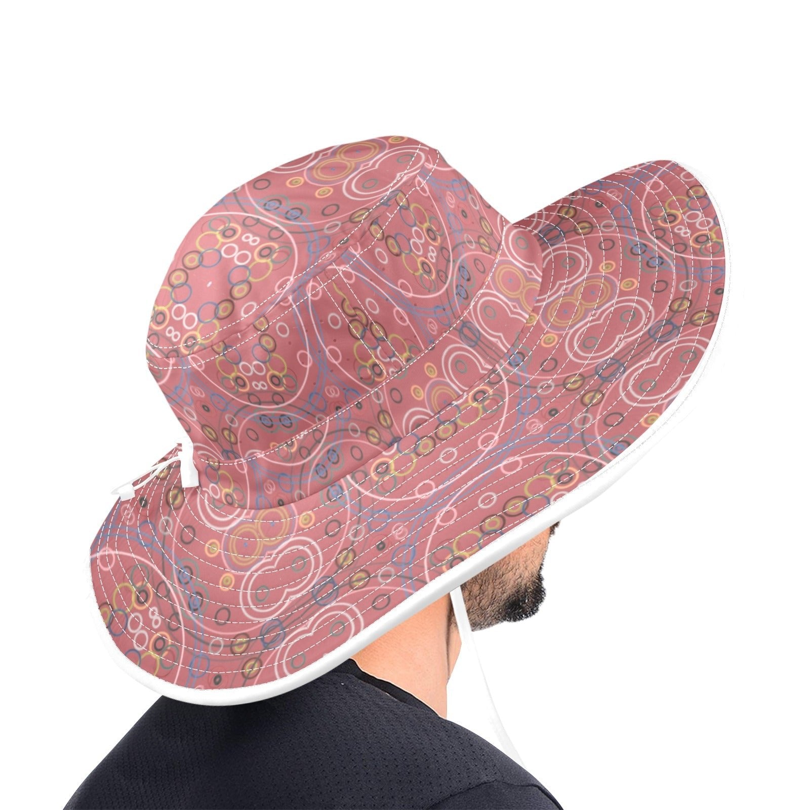 Old Rose Circus Small Wide Brim Bucket Hat - Lana Art Sweden