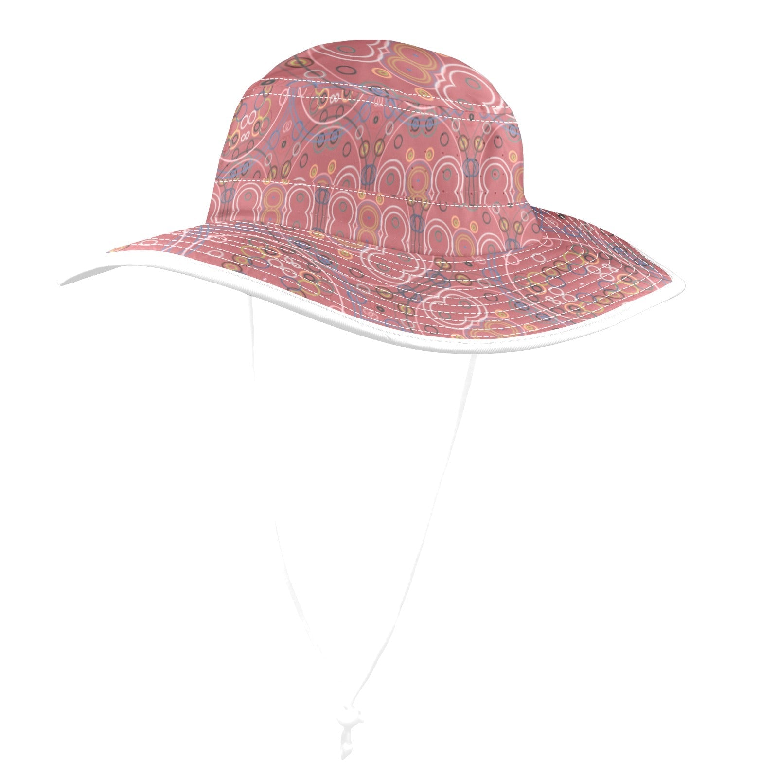 Old Rose Circus Small Wide Brim Bucket Hat - Lana Art Sweden
