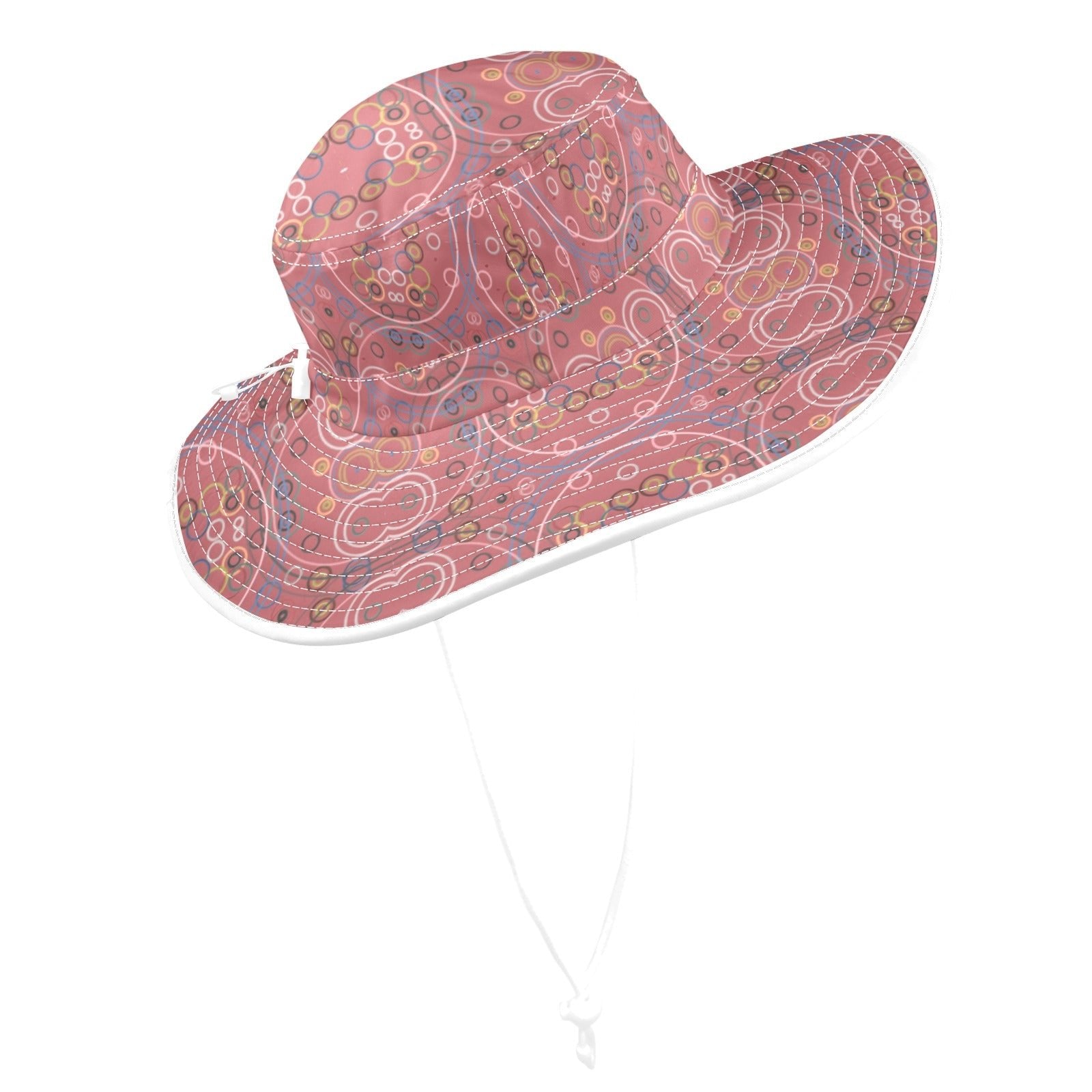 Old Rose Circus Small Wide Brim Bucket Hat - Lana Art Sweden