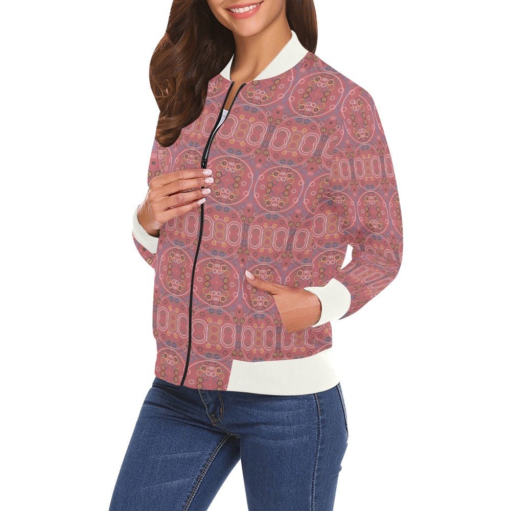 Old Rose Circus W Bomber Jacket for Women (Model H19) - Lana Art Sweden