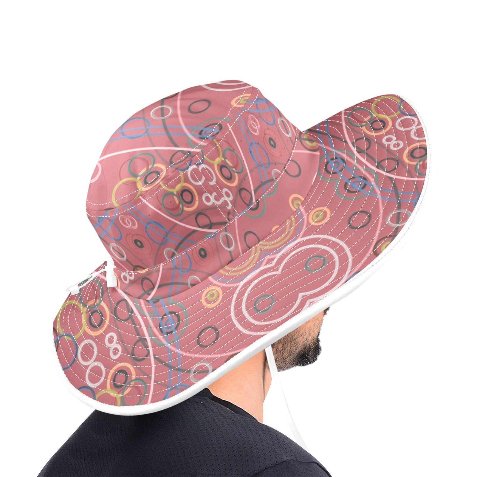 Old Rose Circus Wide Brim Bucket Hat - Lana Art Sweden