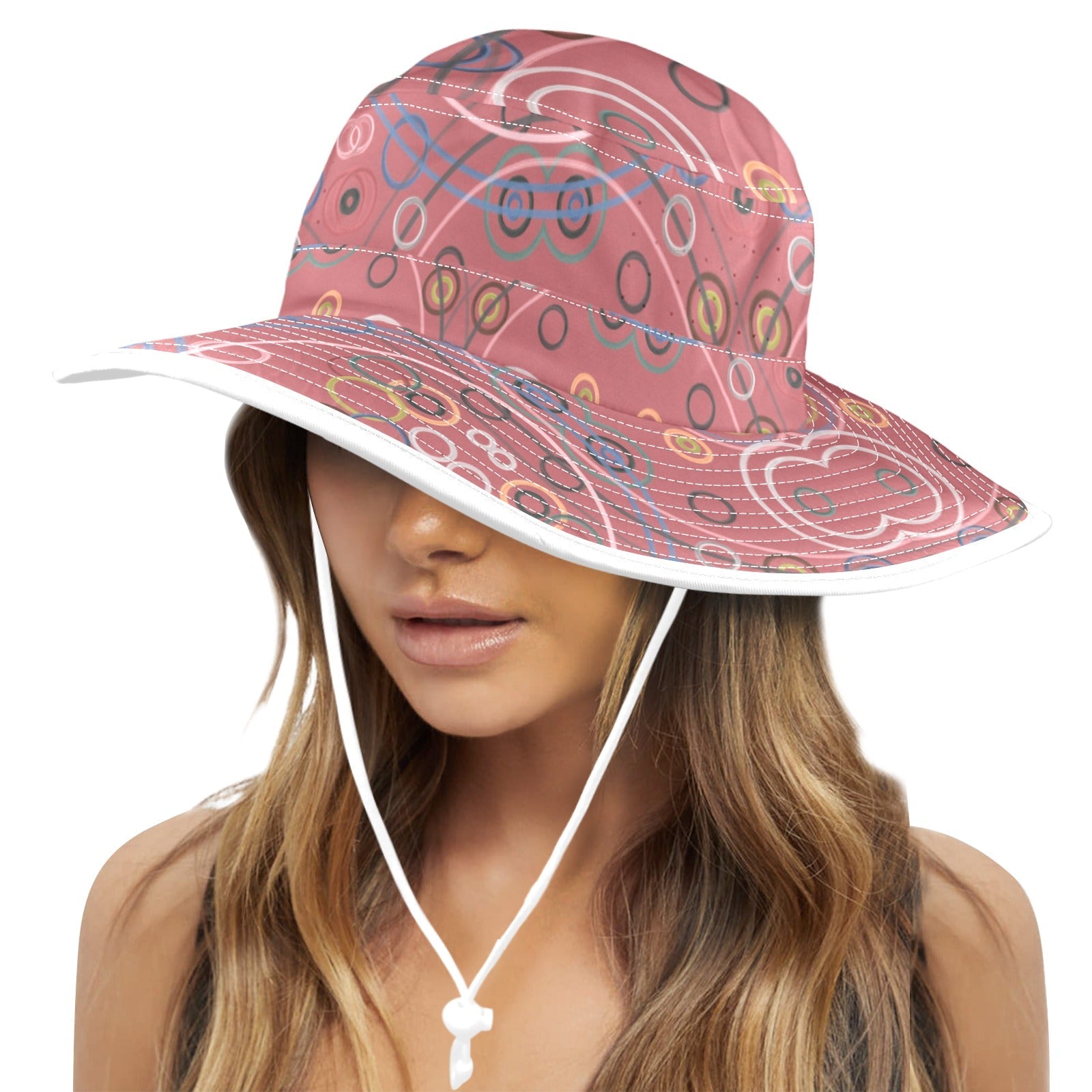 Old Rose Circus Wide Brim Bucket Hat - Lana Art Sweden