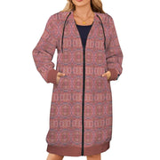 Old Rose Circus Women's Long Hooded Jacket - Lana Art Sweden