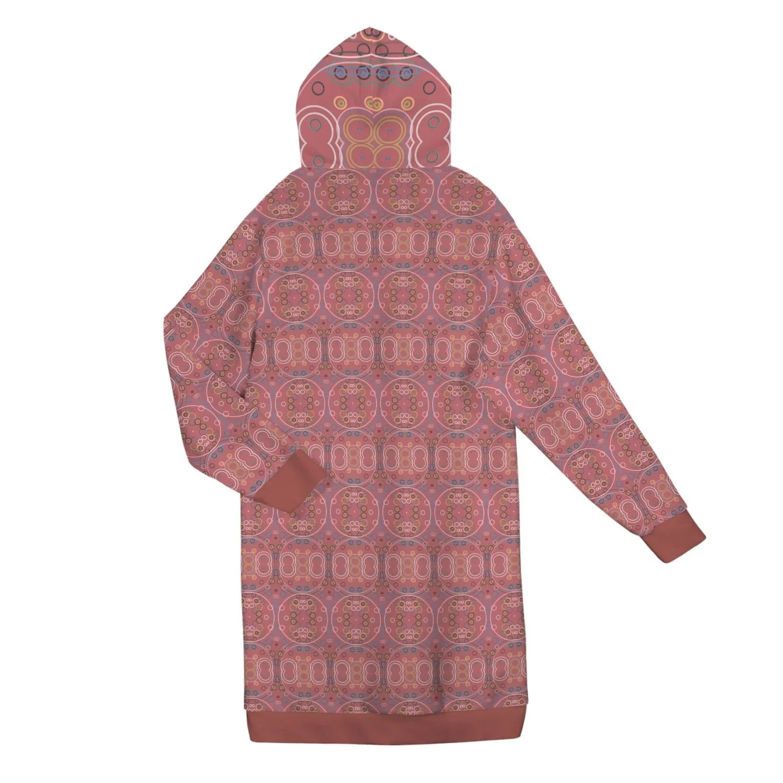 Old Rose Circus Women's Long Hooded Jacket - Lana Art Sweden